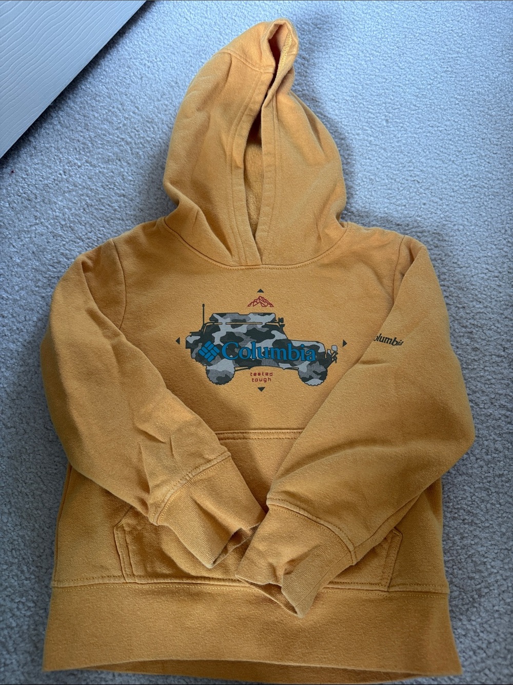 Columbia Golden Yellow Hoodie with Camo Logo